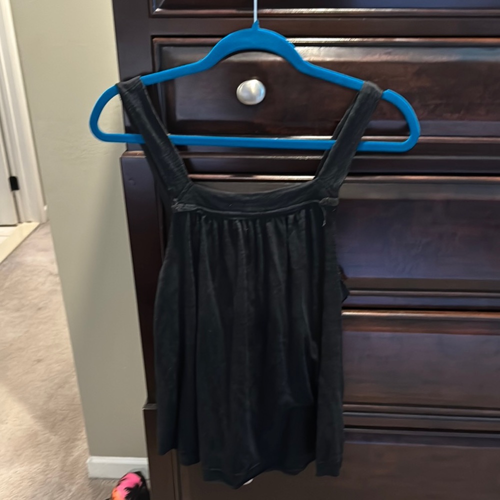 We The Free Black Smocked Sleeveless Tank Top